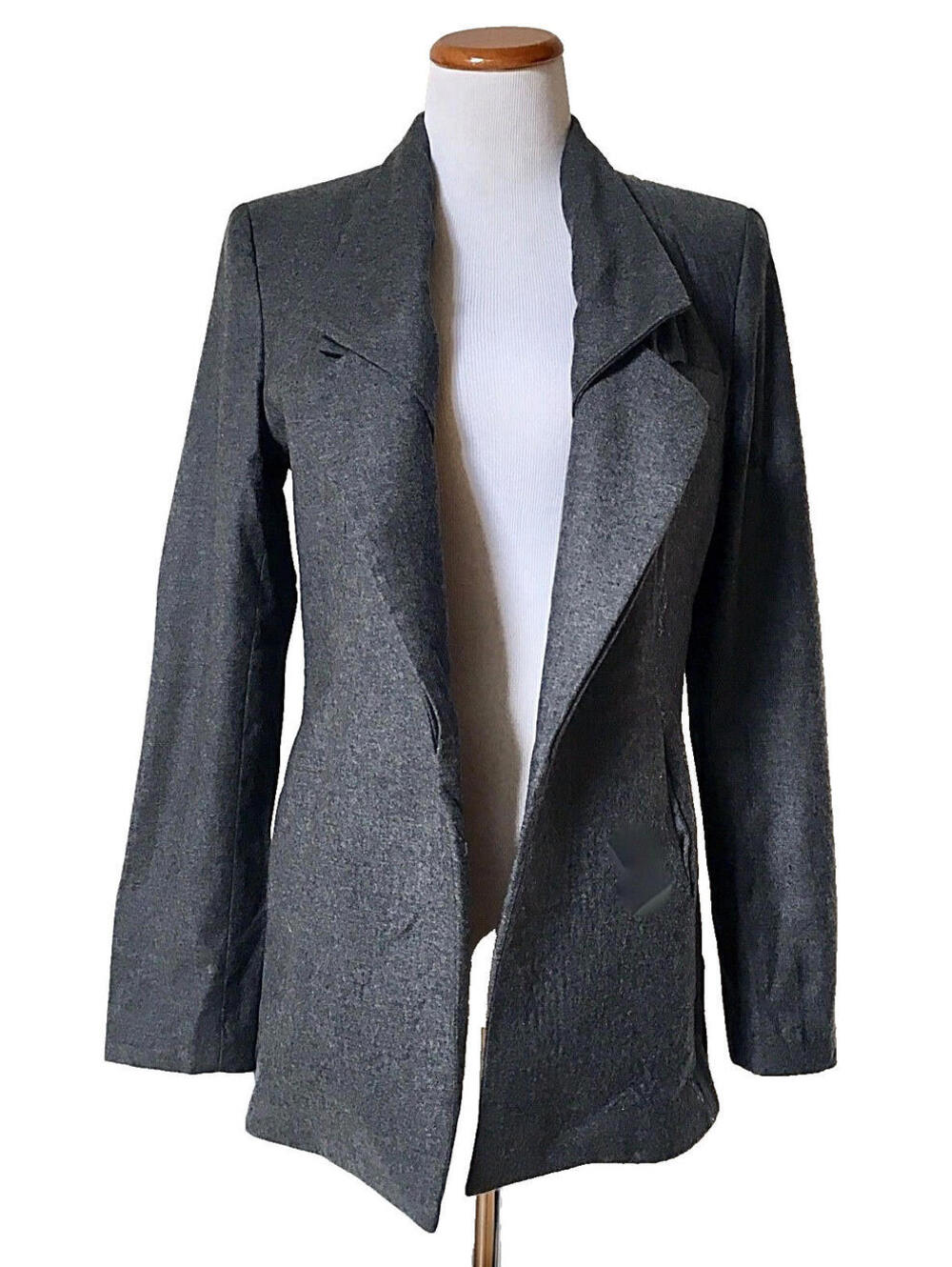 NEW Twenty8Twelve by s. miler Drake Wool Jacket Blazer Open Front Dual Collar 8